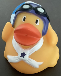 Duck pilot bobblehead bath toy