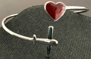 plane heart cuff bracelet
