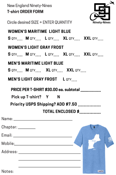 99s tshirt order form